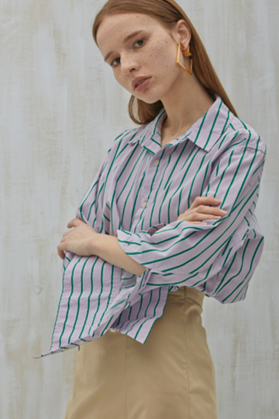 [SOLD OUT]oblique sleeves shirt(PK S/T)